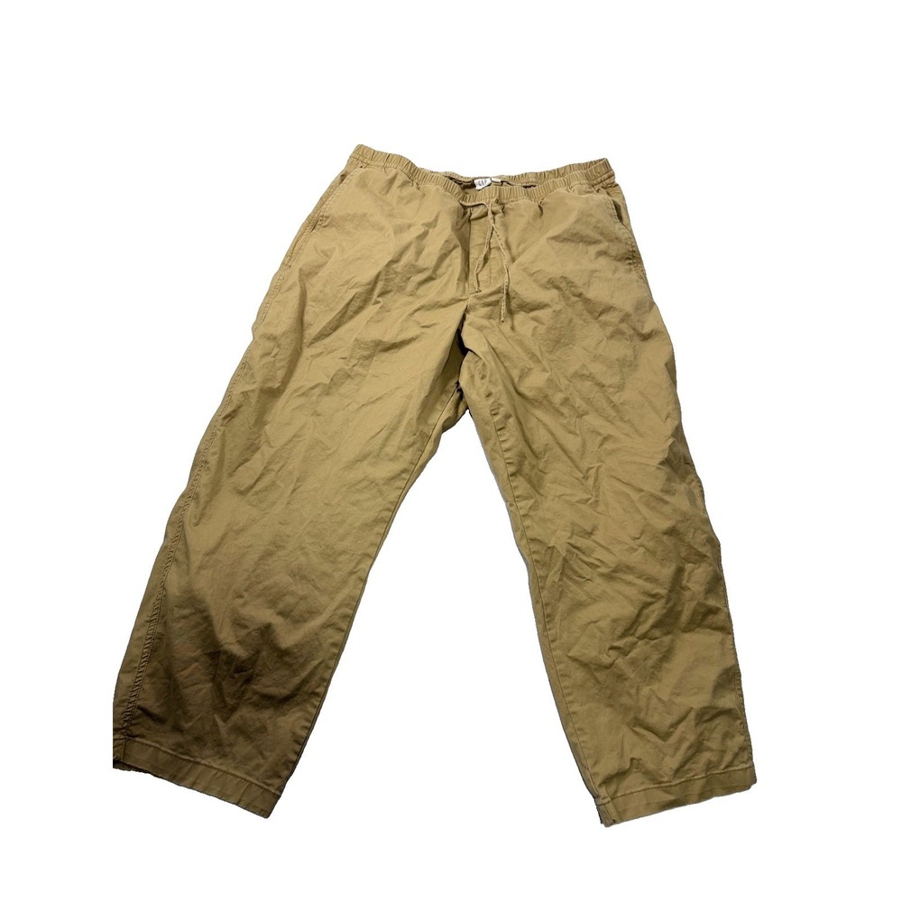 Gap Men's XL Khaki Pull On Draw String Elastic Waist Pants Retro